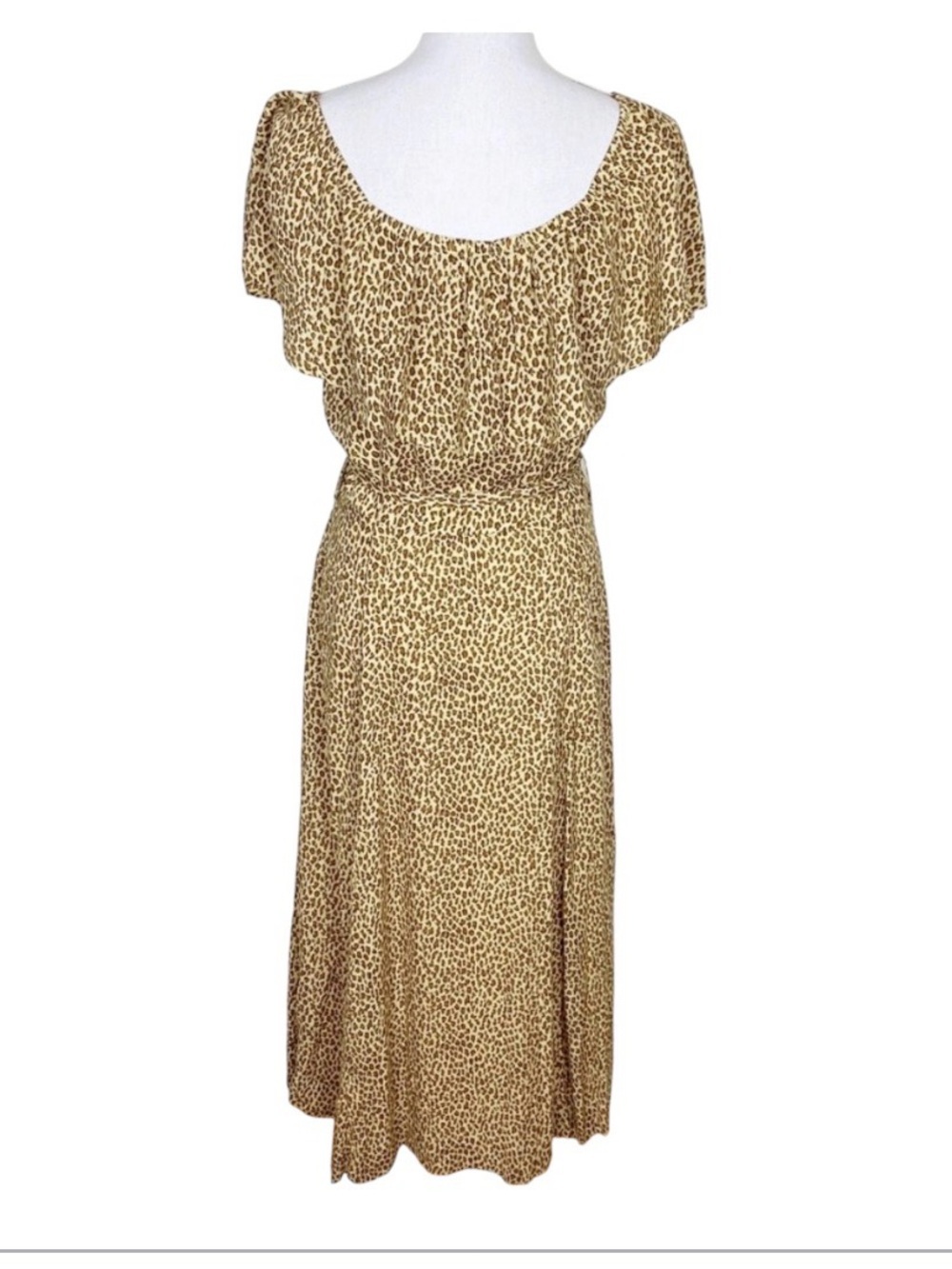 Anthropologie Bolano Leopard Midi Dress 10 - Picture 4 of 5